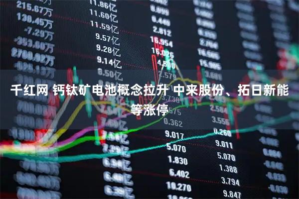 千红网 钙钛矿电池概念拉升 中来股份、拓日新能等涨停