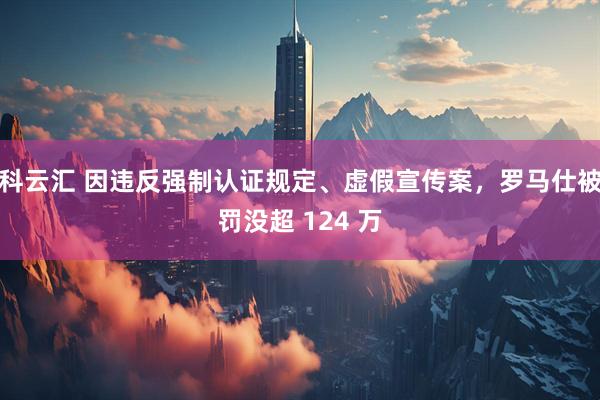 科云汇 因违反强制认证规定、虚假宣传案，罗马仕被罚没超 124 万
