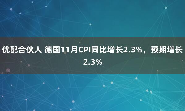 优配合伙人 德国11月CPI同比增长2.3%，预期增长2.3%